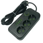 Мережевий подовжувач 8в1, 3 розетки, 4 USB + 1 Type-C