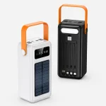 Потужний повербанк із сонячною панеллю та кабелями 100000 mAh
