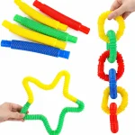Дитячі трубочки антистрес Pop Tubes, набір 3 великих + 3 маленьких