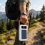 Потужний повербанк із сонячною панеллю та кабелями 100000 mAh