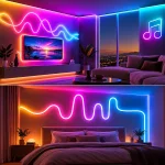 Розумна неонова LED-стрічка 5 м, bluetooth керування з телефону + пульта