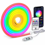 Розумна неонова LED-стрічка 5 м, bluetooth керування з телефону + пульта